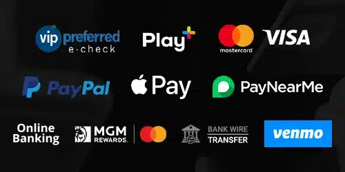 BetMGM sports banner showing various payment options