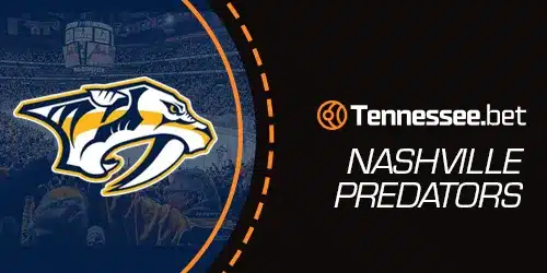Nashville Predators betting banner for Tennessee Bet, showing enlarged logo of the Preds