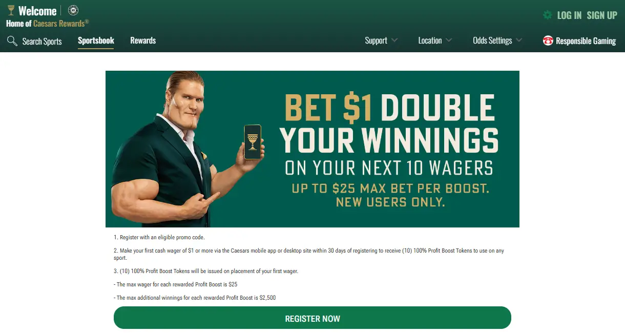 caesars welcome bonus